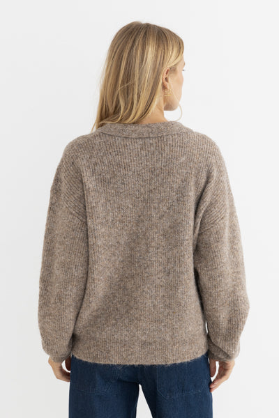 Quinn V-Neck Collared Jumper
