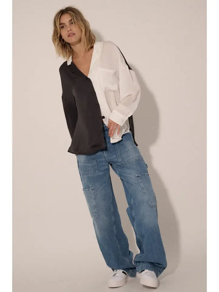 Color Block Long Sleeve Shirt