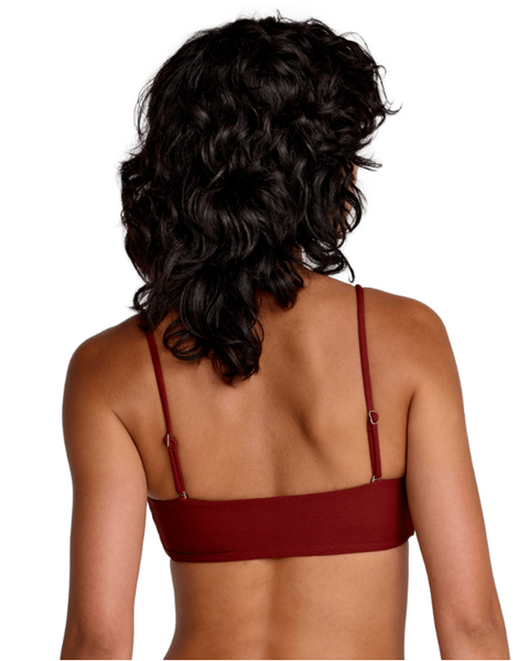 Micro Rib Tube Bandeau Bikini Top