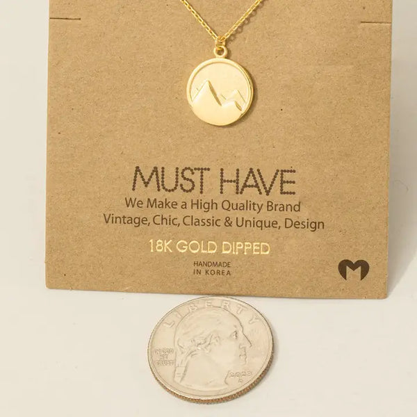 Mountain Coin Pendant Necklace