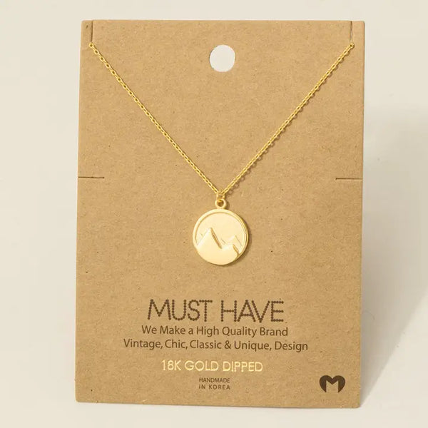 Mountain Coin Pendant Necklace