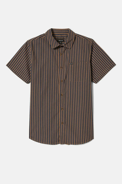 Charter Print Short Sleeve Woven Shirt - Washed Blue/Sunnaked Stripe