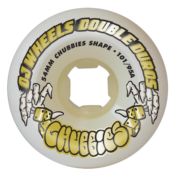 Double Duro White Chubbies Skateboard Wheels