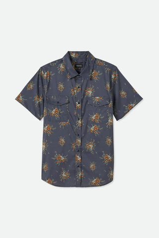 Brixton Wayne Stretch Short Sleeve Woven Shirt - Ombre Blue Wild Floral