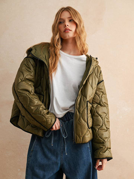 Quilted Jacket With Hood