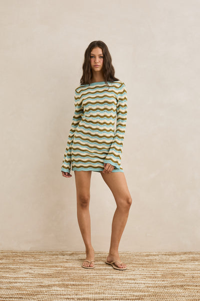 Whispering Tides Mini Dress