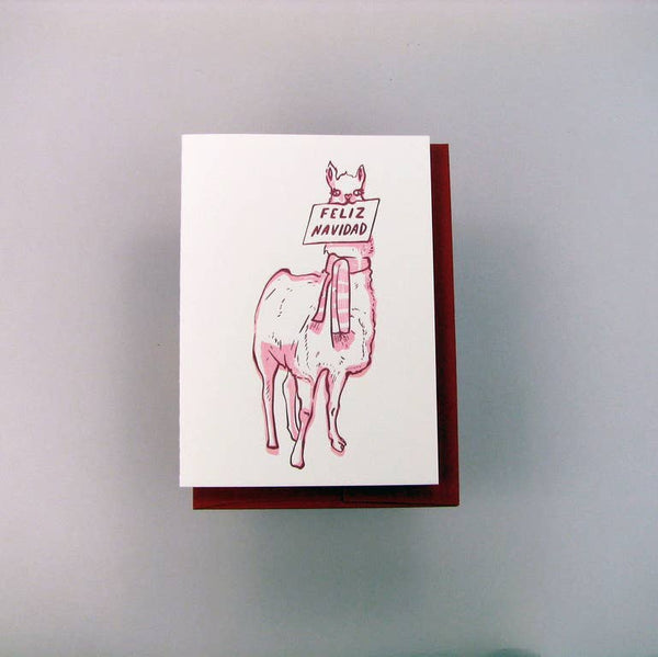 Wolf & Wren Llama Feliz Navidad Card