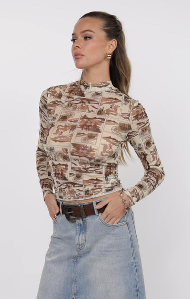 Giddy Up Mock Neck Shirt