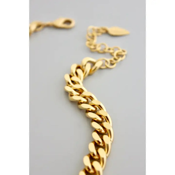Matte Gold Curb Chain Necklace