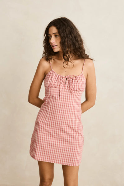 Kirra Check Gathered Mini Dress