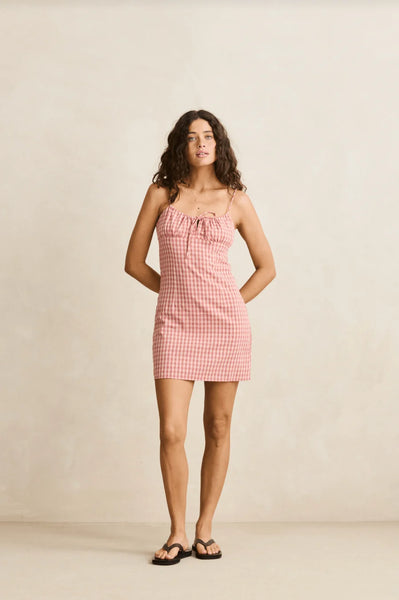 Kirra Check Gathered Mini Dress
