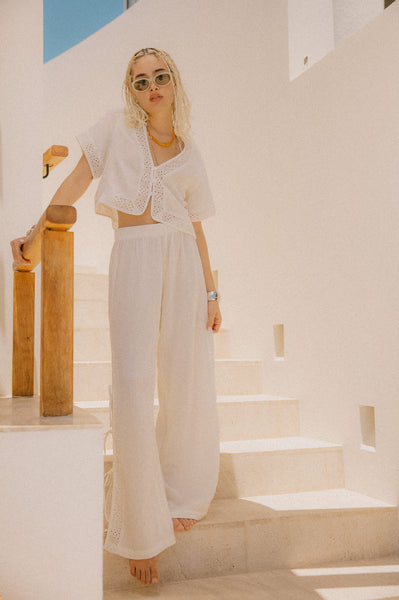 Seaside Eyelet Wide Leg Pant