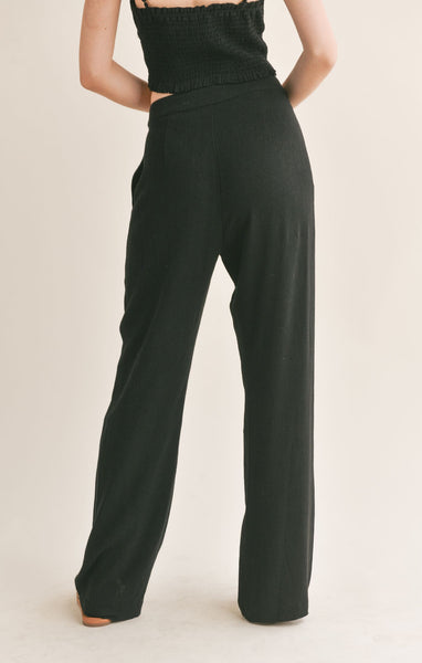 At Ease Linen Blend Pleated Trouser