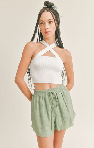 Sage The Lable Miss Independent Halter Top - White