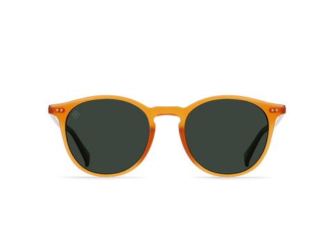 Raen Basq Unisex Round Sunglasses - Honey/Green Polarized
