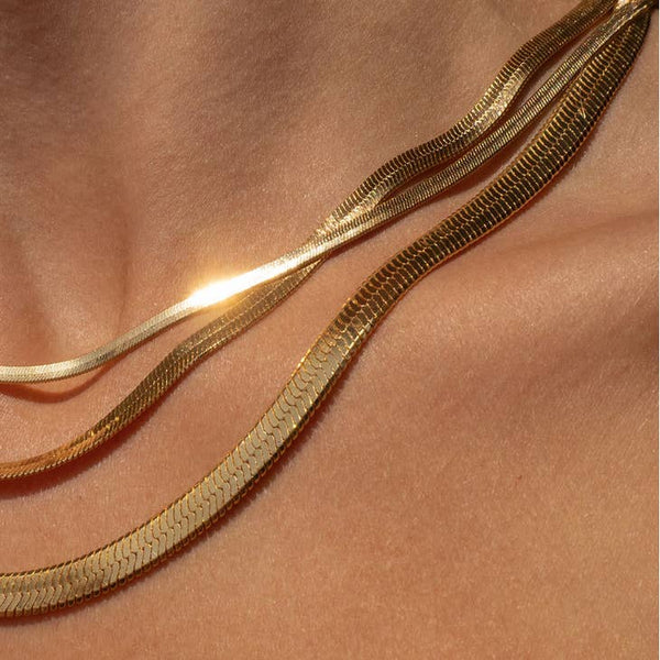 Oceanne Gold-filled Herringbone Necklace 16"