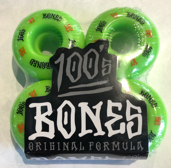 Bones 100's OG Formula Skateboard Wheels 52mm - Green