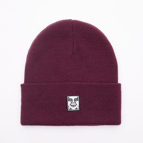 Obey Icon Patch Beanie - Beetroot