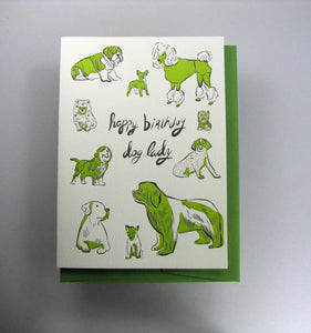 Wolf & Wren Dog Lady Birthday Card