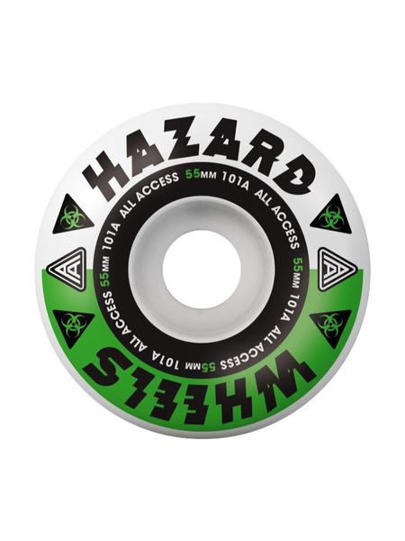 Hazard Melt Down Radial White/Green Skateboard Wheels 55mm