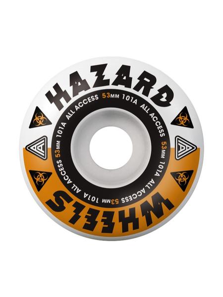 Hazard Melt Down Radial White/Orange Skateboard Wheels 53mm
