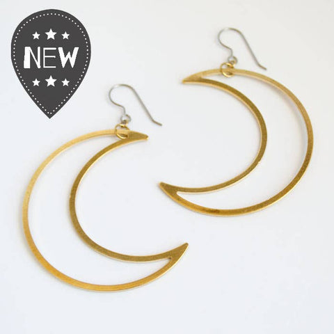Crescent Moon Dangle Earrings