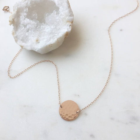 Token Full Moon 14" Necklace - Rose Gold Fill