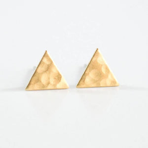 Grey Theory Mill Hammered Triangle Earrings