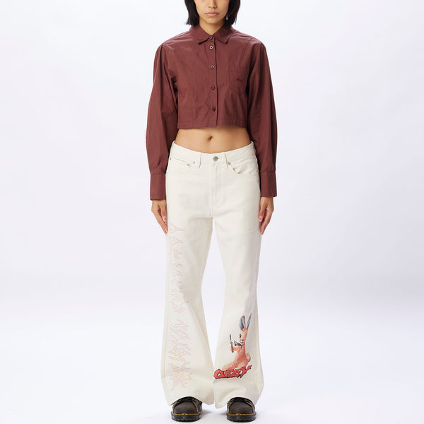 Obey Clothing London Cropped Shirt - Sepia