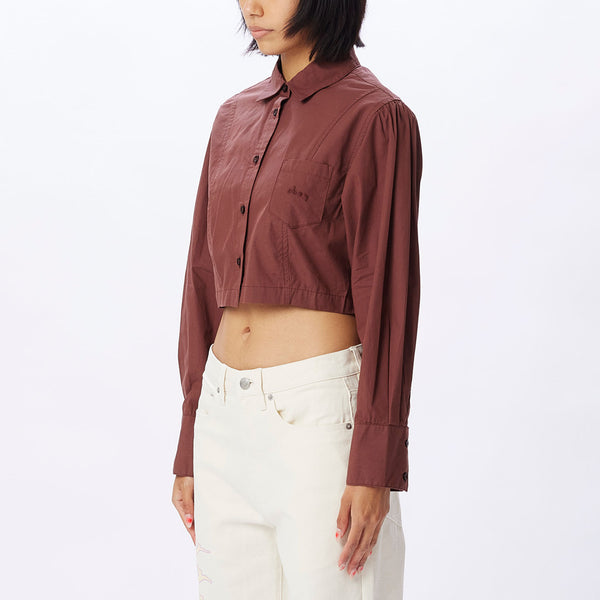 Obey Clothing London Cropped Shirt - Sepia