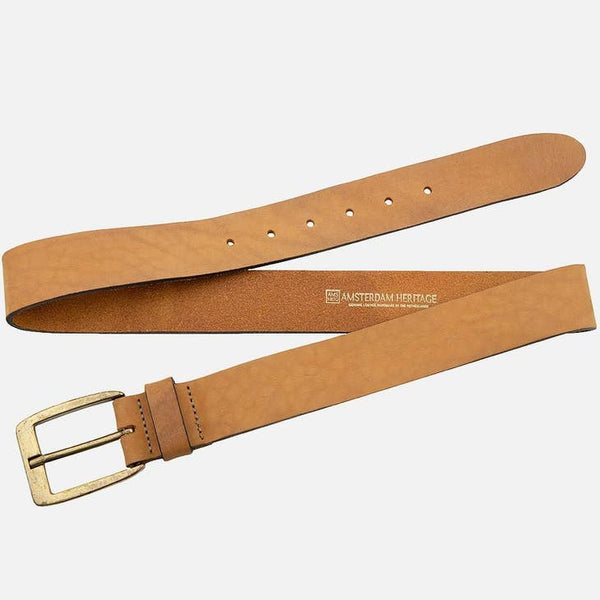 Robyn Classic Vintage Gold Buckle Leather Belt - Grey