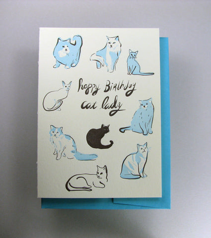 Wolf & Wren Cat Lady Birthday Card