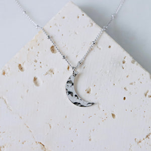 Hammered Silver Crescent
