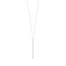 Splendid Iris Long Narrow Bar Necklace - Silver