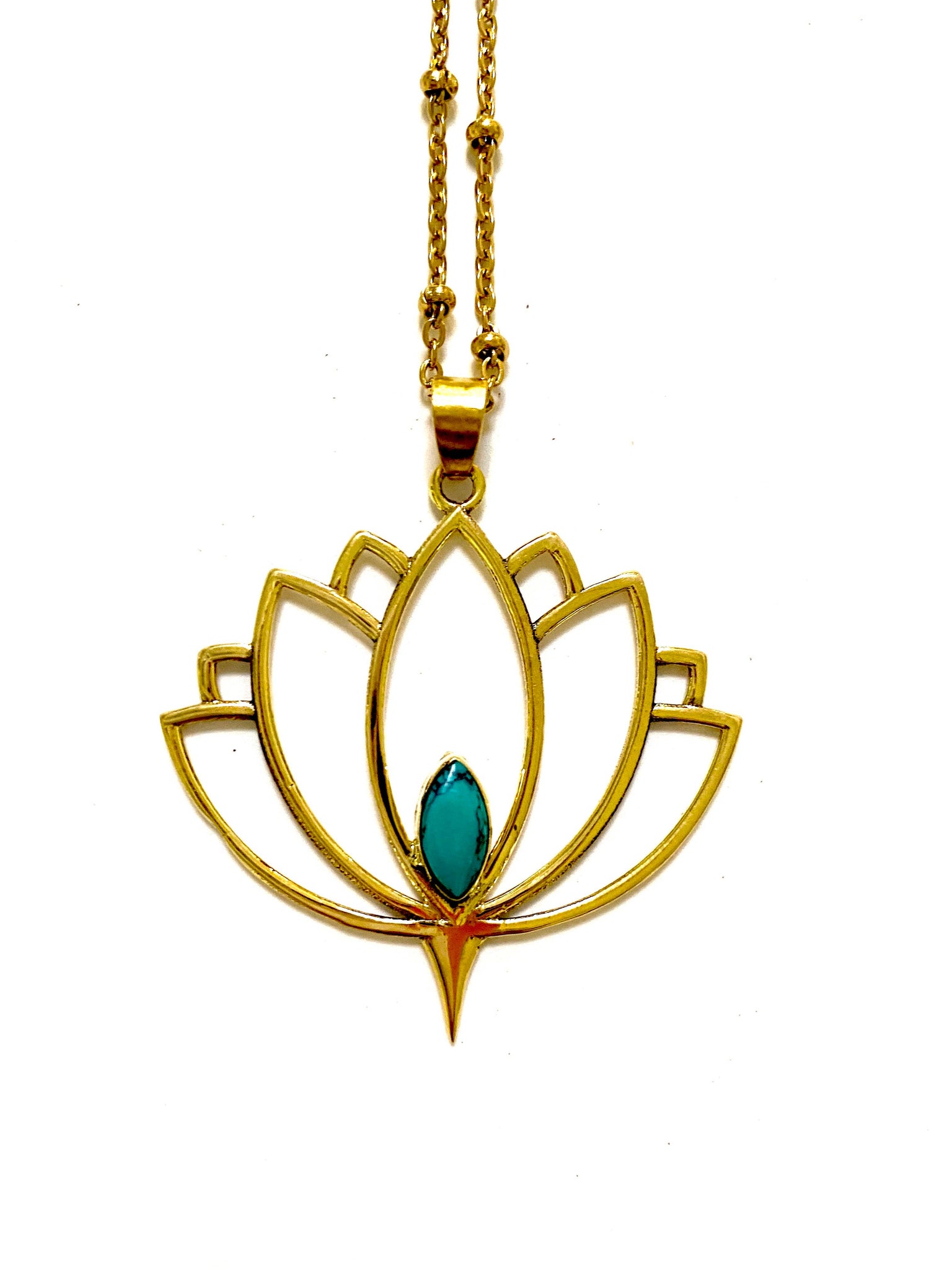 Aalia Turquoise  Lotus Necklace