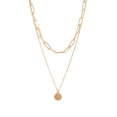 Splendid Iris Layer ChainNecklace - Gold
