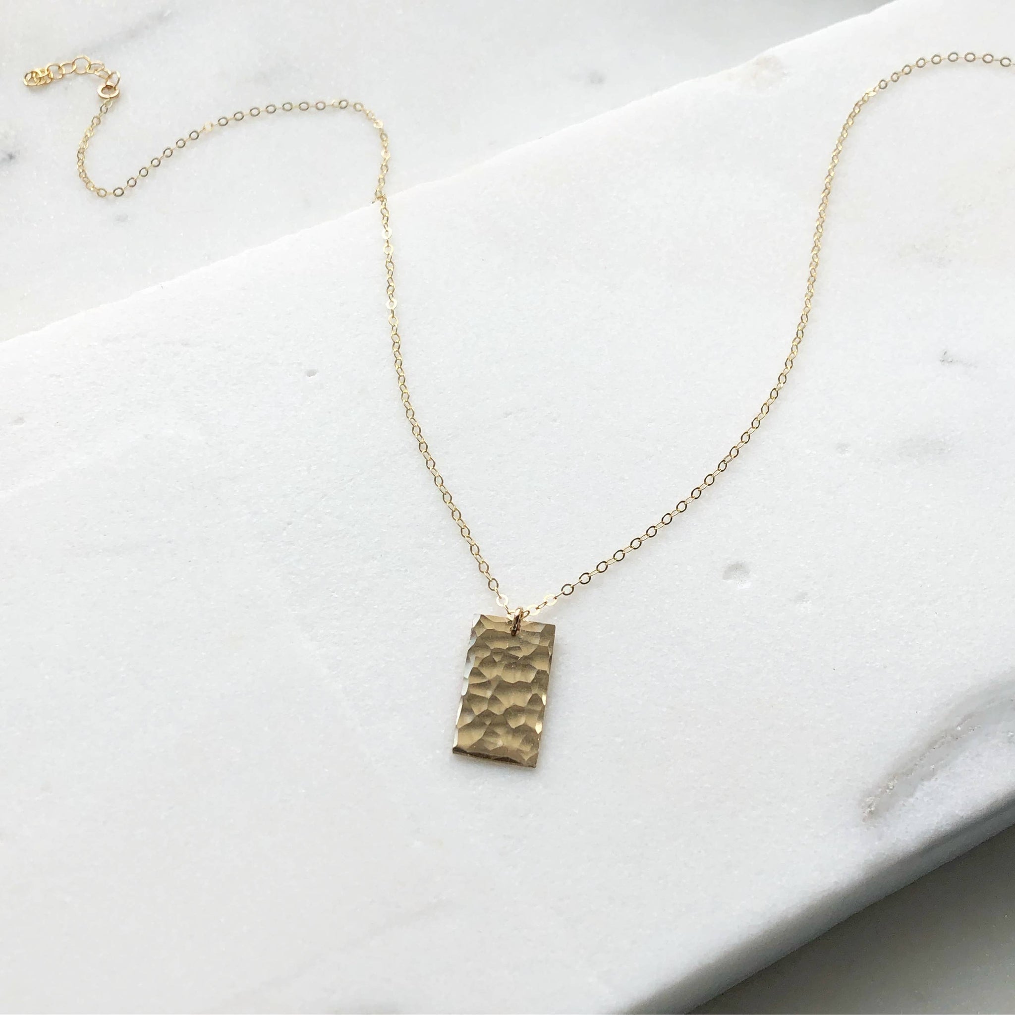 Token Box Charm Necklace - Gold