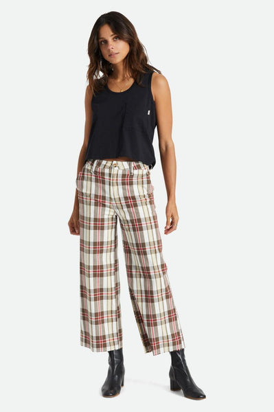 Brixton Womens Victory Wide Leg Pant - Off White/Dark Earth