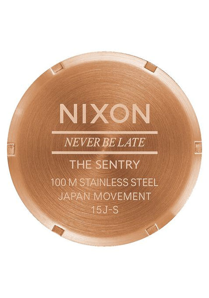 Nixon Sentry Leather -Rose/Gun Metal/Brown