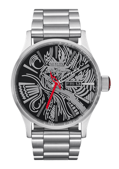 Nixon x Rolling Stones Sentry Stainless Steel Watch - Silver Black