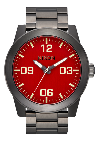 Nixon Corporal Stainless Stell Watch - Red / Gunmetal