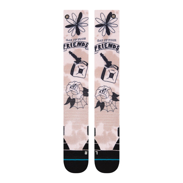 Jill Perkins X Stance Polyester Midweight OTC Socks Gassed Up - Off White