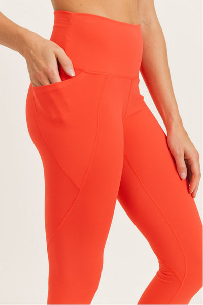 Mono B Tapered Band Essential Solid High Waist - PERSIMMON