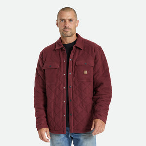 Brixton Cass Quilted Fleece Jacket - Mahogany