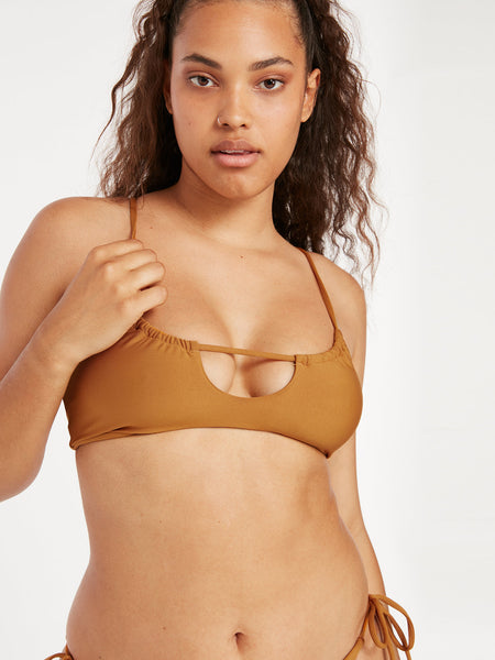 Volcom Simply Seamless Scoop Bikini Top - Bronze