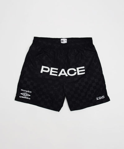 Akomplice x UMBRO Peace Checkerboard Shorts - Black