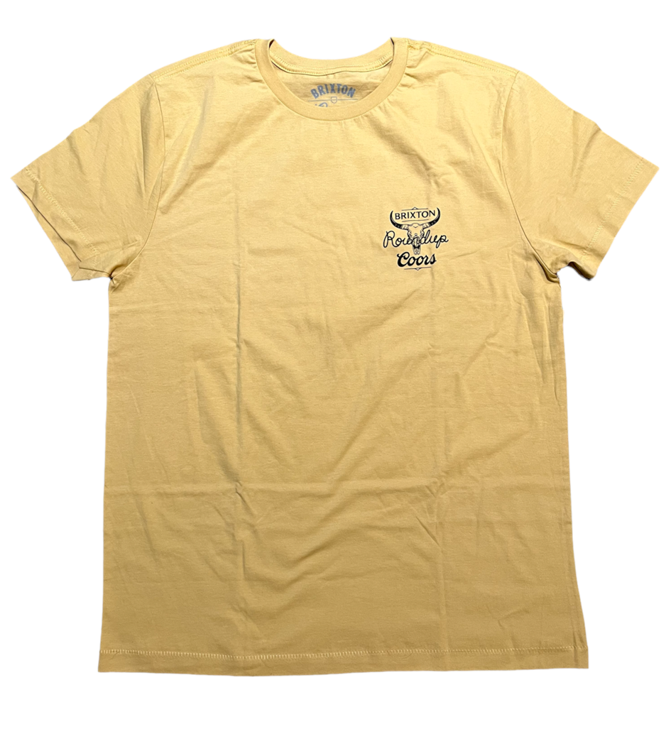 Brixton X Coors Round Up Short Sleeve Tailored Tee - Buff