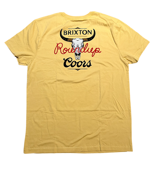 Brixton X Coors Round Up Short Sleeve Tailored Tee - Buff