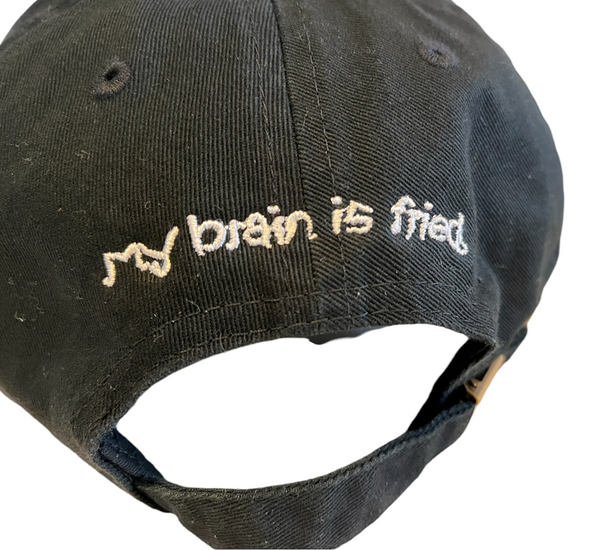 Frog My Brian Is Fried Hat - Black