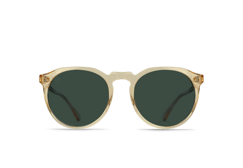 Raen Remmy Polarized Round Sunglasses - CHAMPAGNE CRYSTAL / GREEN POLARIZED